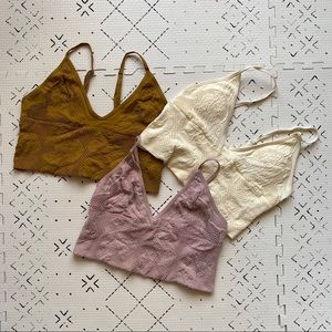 set of 3 cute triangle bralettes